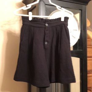 Madewell Black Knit Paperbag shorts size XS